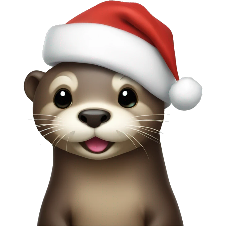 Otter with Santa hat emoji