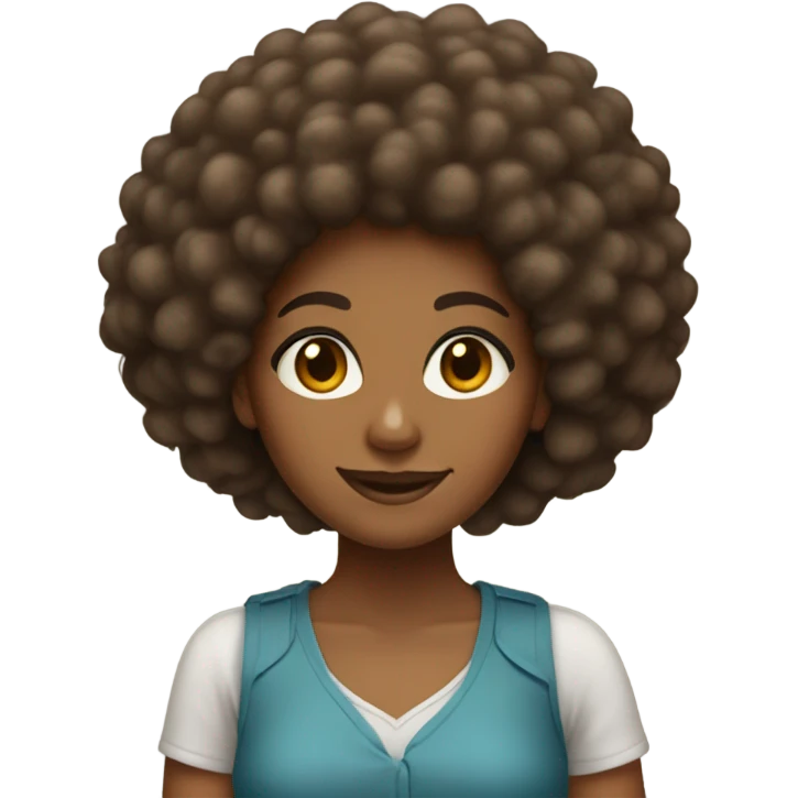 bbl brown skin girl with fro emoji