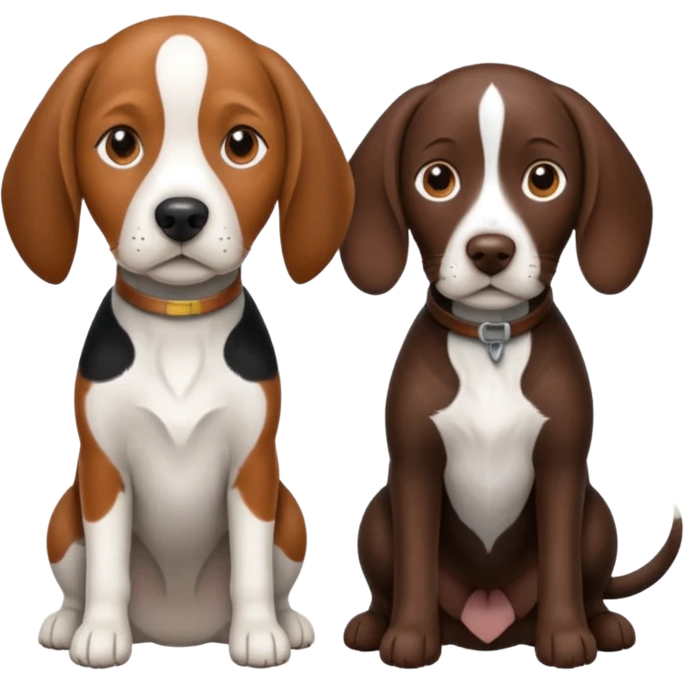 beagle and german shorthaired pointer side by side emoji