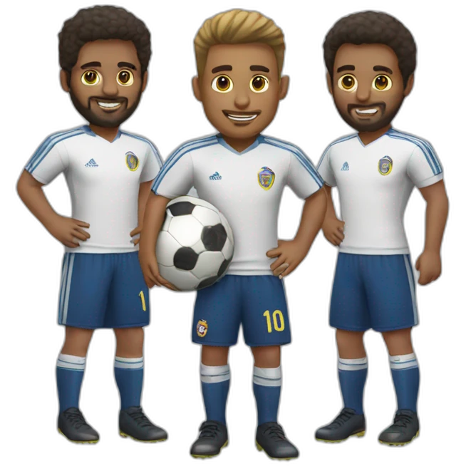 equipo de 3 personas futbol emoji