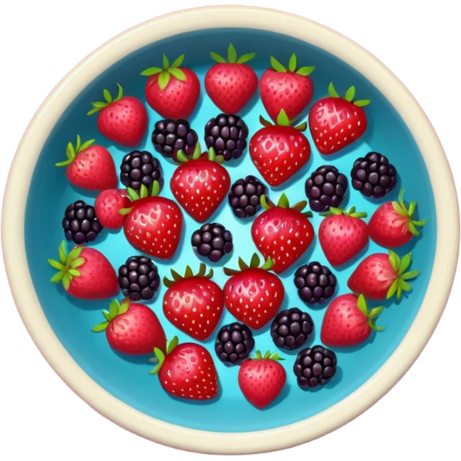 bowl solo de frutos rojos: fresas, moras, frambuesas. con vista desde arriba emoji