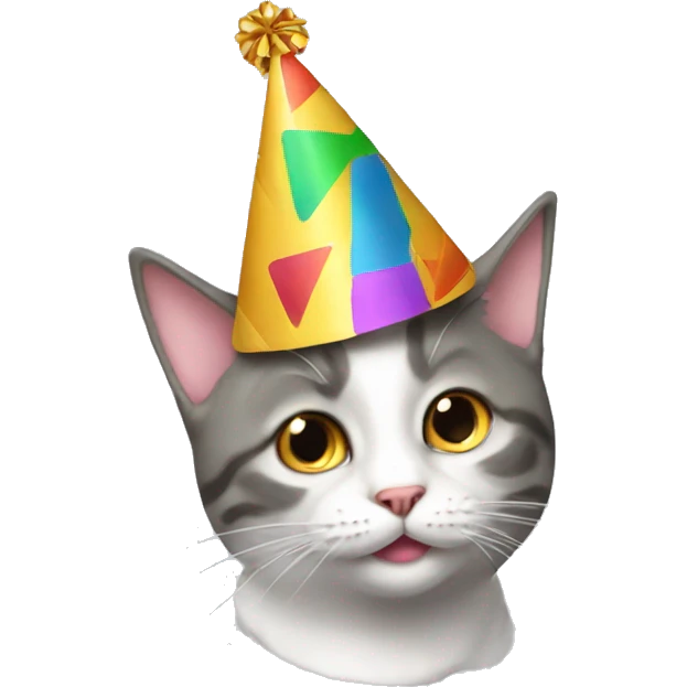 Cat wearing a party hat emoji