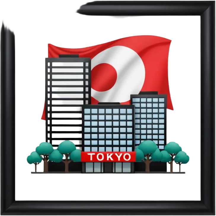 Tokyo hotel with Japan flag emoji
