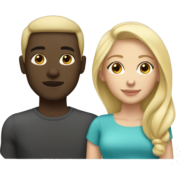 Light skinned blonde woman with dark skinned dark hair man emoji
