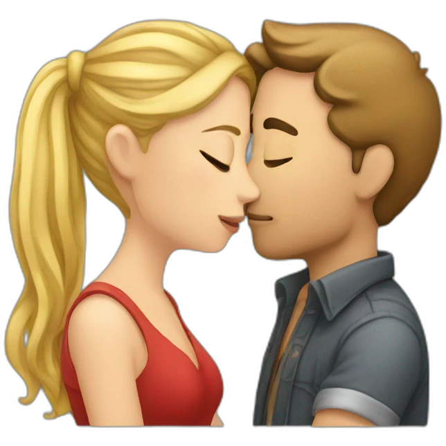 A pair of lovers kissing emoji
