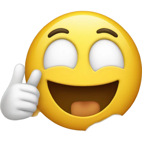 smiling emoji with thumbs up in it's nose emoji