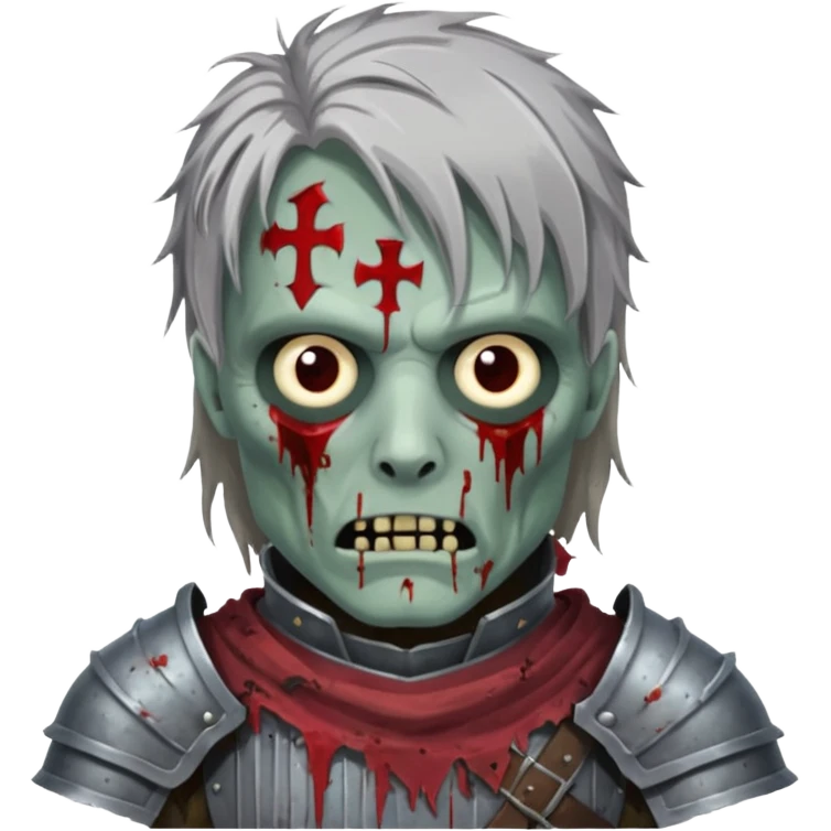zombie knight with hair emoji