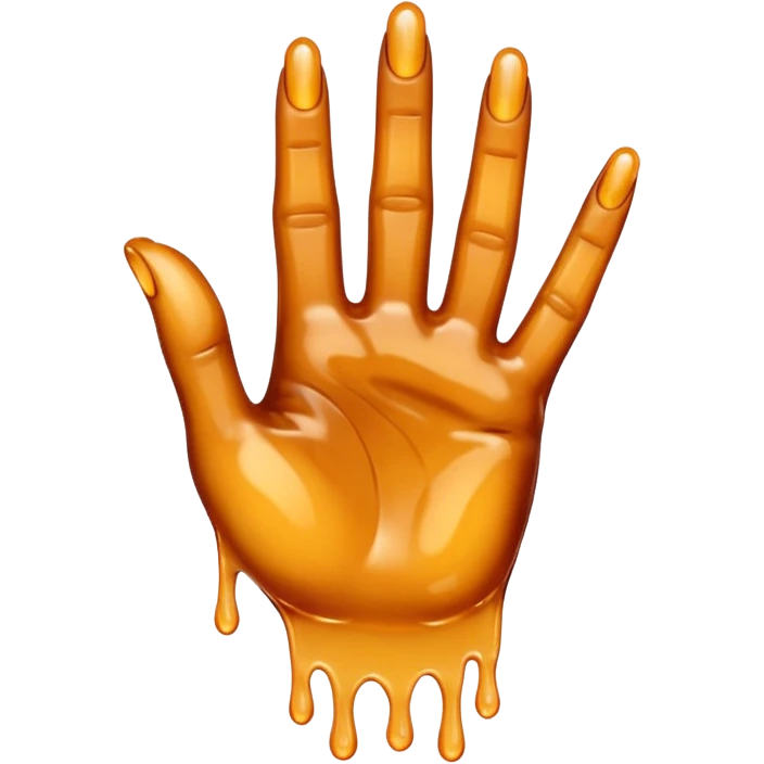 a hand with 2 fingers out and a sticky liquid on them emoji