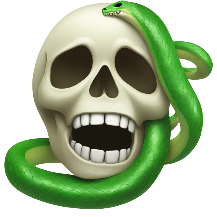 skull with open mouth green snake emoji