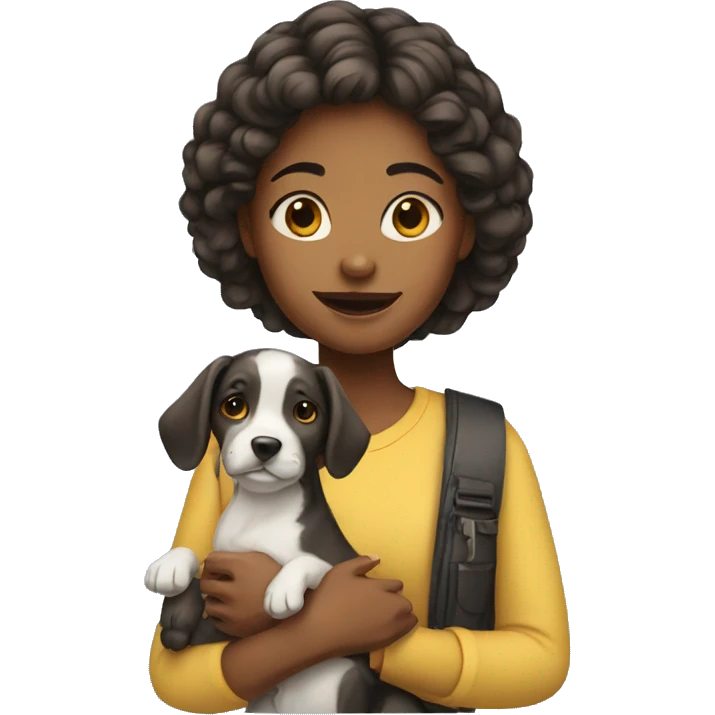 Girl with dog emoji
