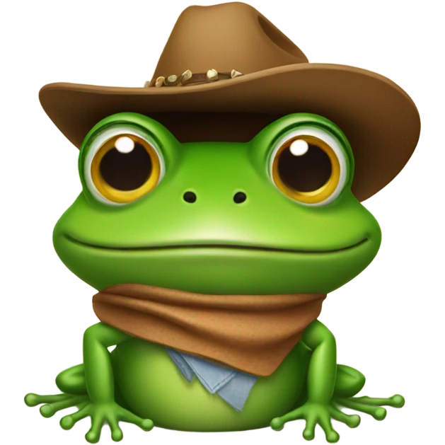 Frog with cowboy hat emoji