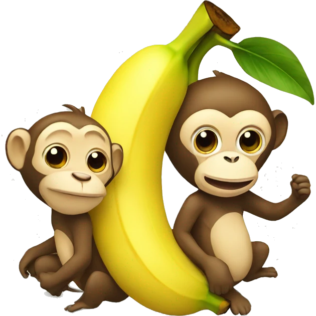 banana with monkey emoji