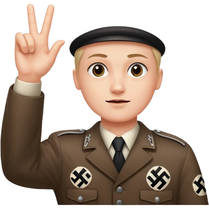 Nazi salut with svaztica emoji