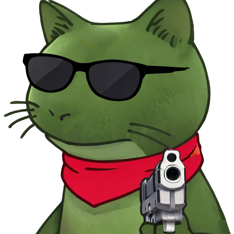 cat with a gun emoji