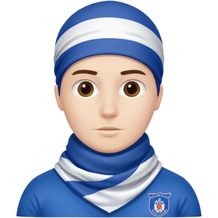 Glasgow rangers fan wearing scarf no head covering emoji