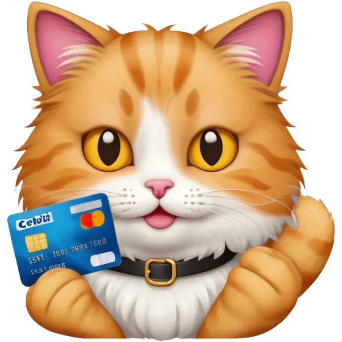 Cat holding credit card emoji