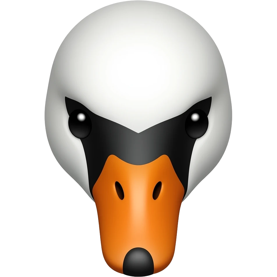 A swan emoji with graceful old money aesthetic, elegant posture, glossy feathers, timeless luxury style emoji
