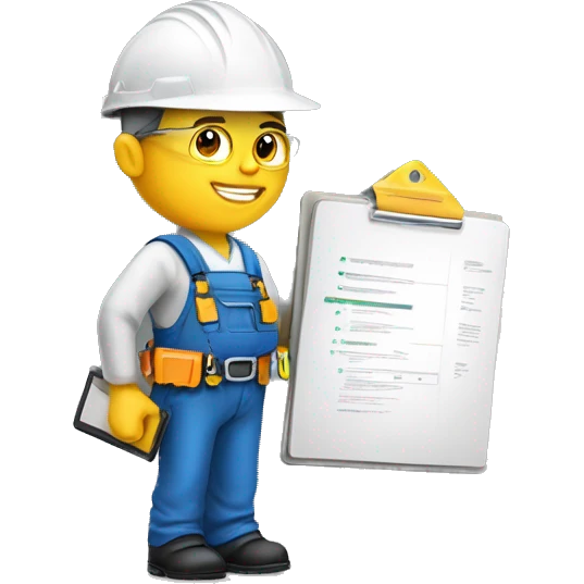 Electrical contractor project manager with clipboard emoji