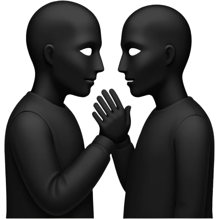 two silohuettes speaking emoji
