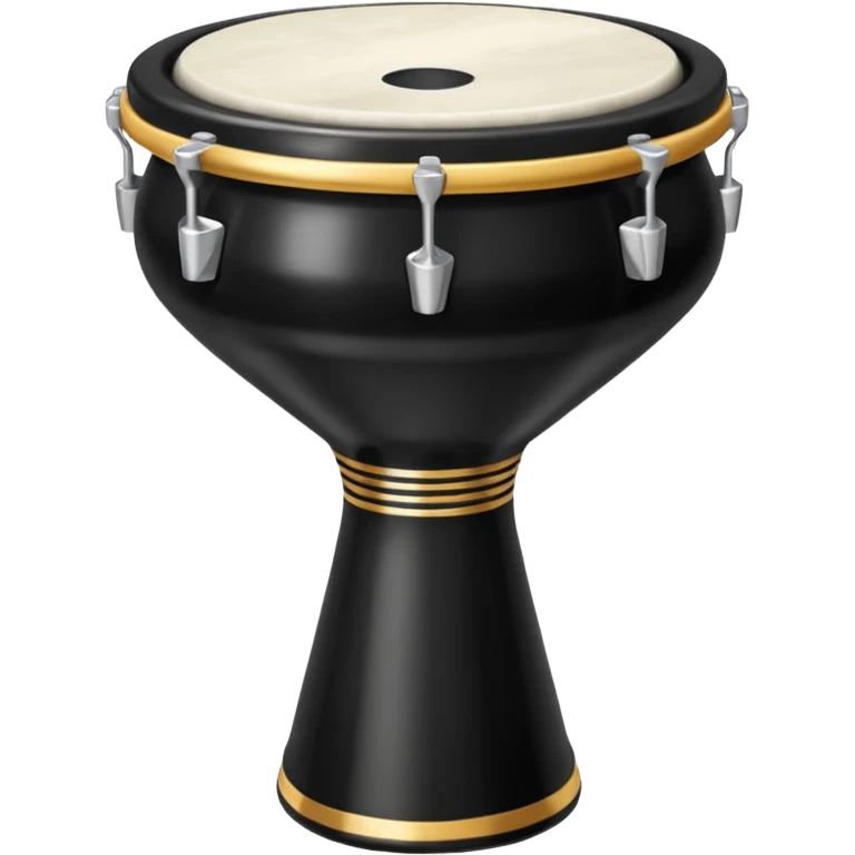 Siyah gümüş kenarlı darbuka emoji