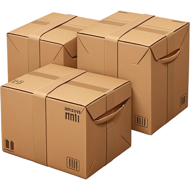 three normal packages without ribbons, Amazon style emoji