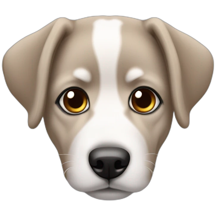 Perrita con ojos saltones y manchas en el pelaje emoji