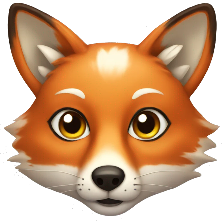 Fox with thick eyelashes emoji