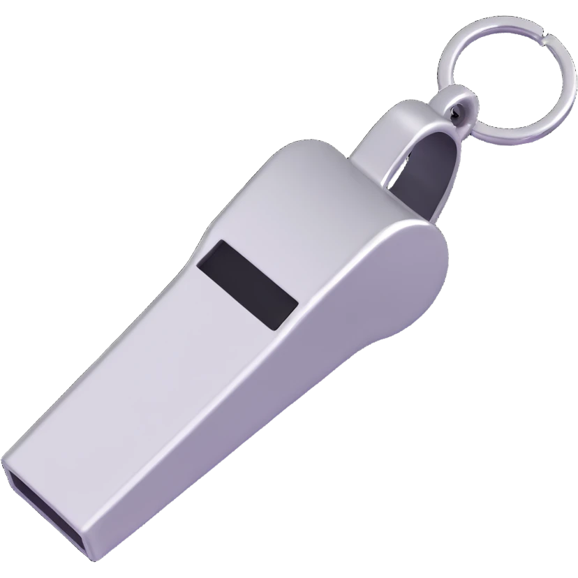 a referee's whistle, shiny and detailed emoji