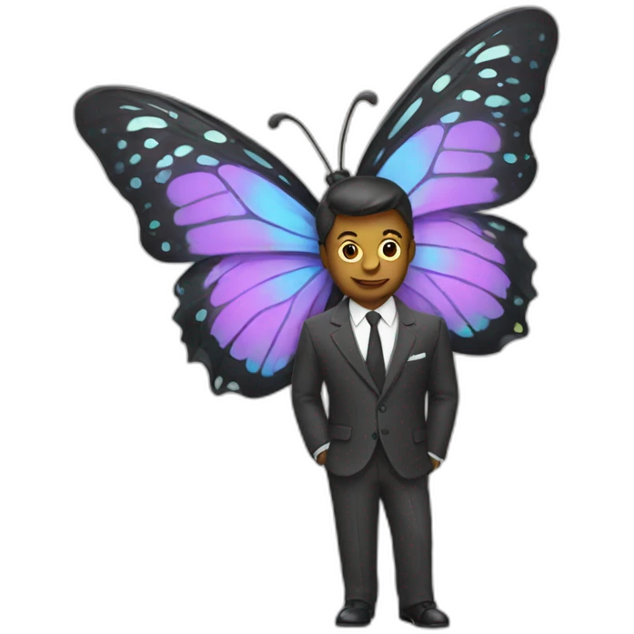 butterfly wearing a suit emoji