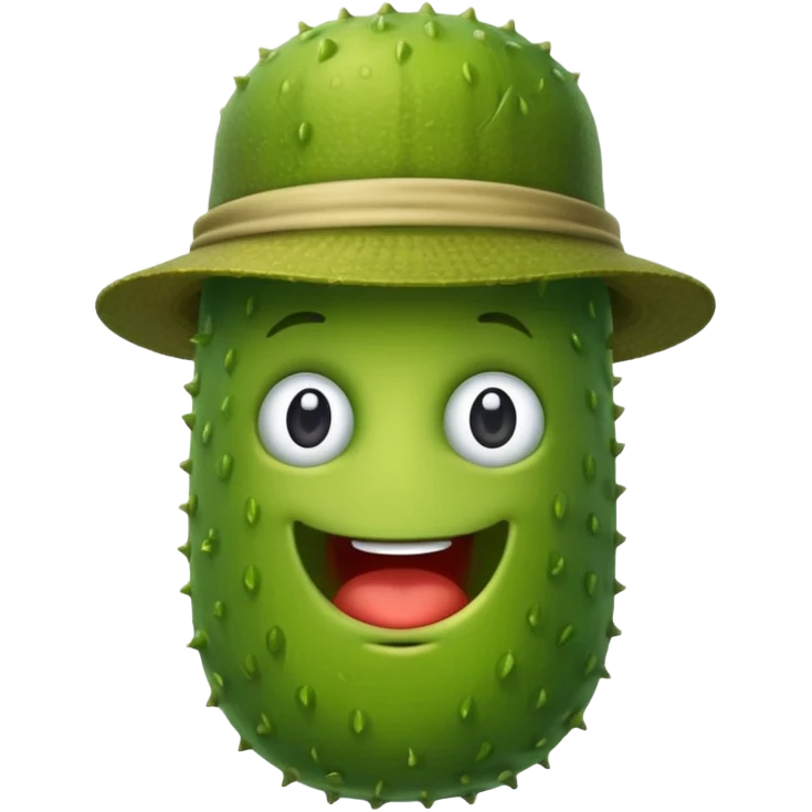 Pickle with a hat emoji