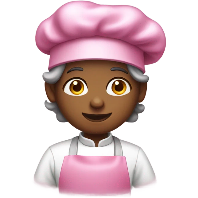 Cook in a pink apron emoji
