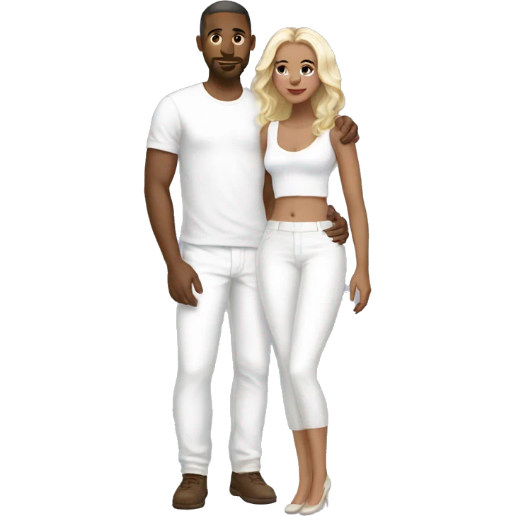 White outfit lovely couple emoji