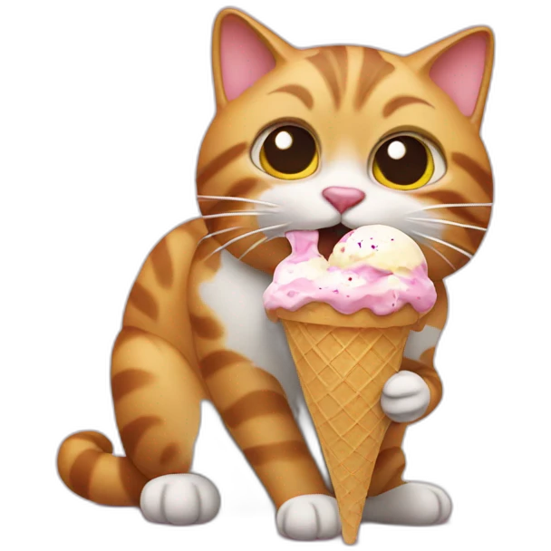 Cat eating ice cream  emoji