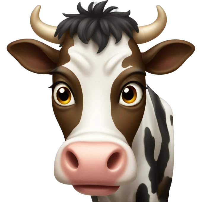 Silly cow emoji