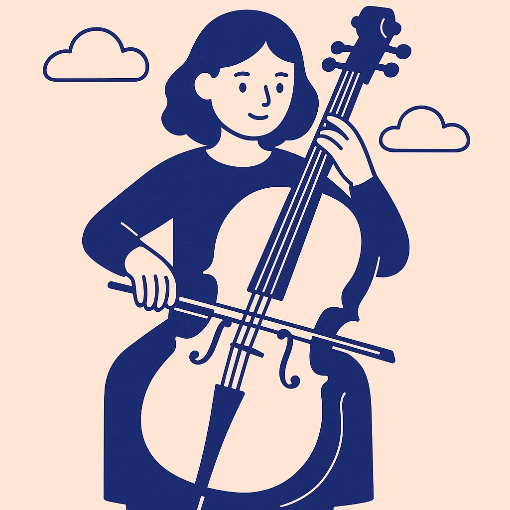 girl playing cello emoji