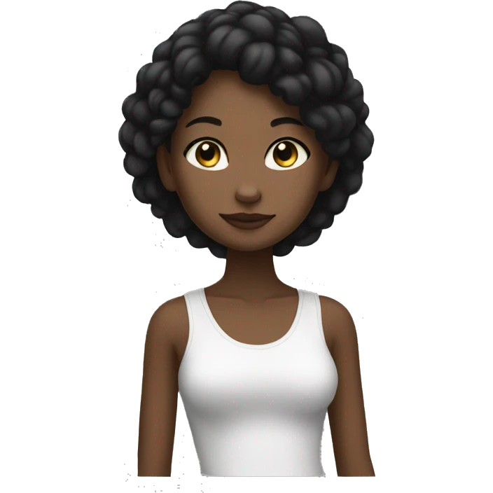 cat black and white with black girl emoji