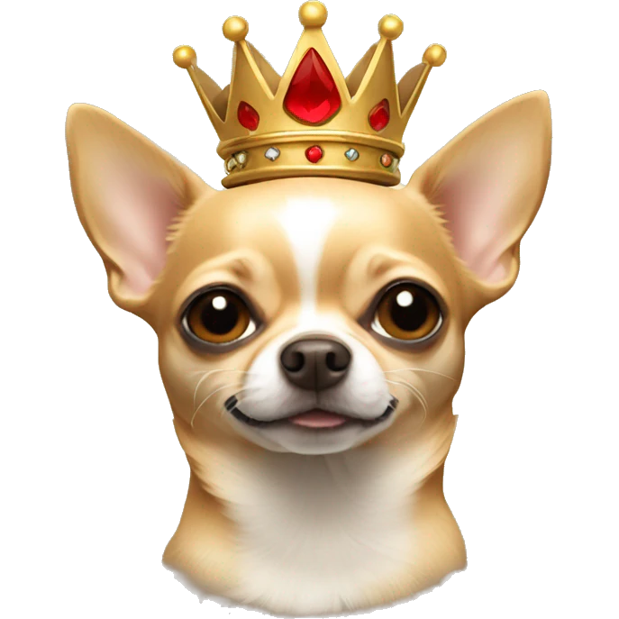 Tan chihuahua with crown emoji