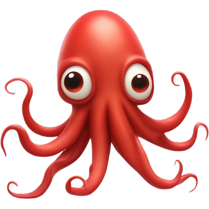 Squid rising from a red ocean emoji