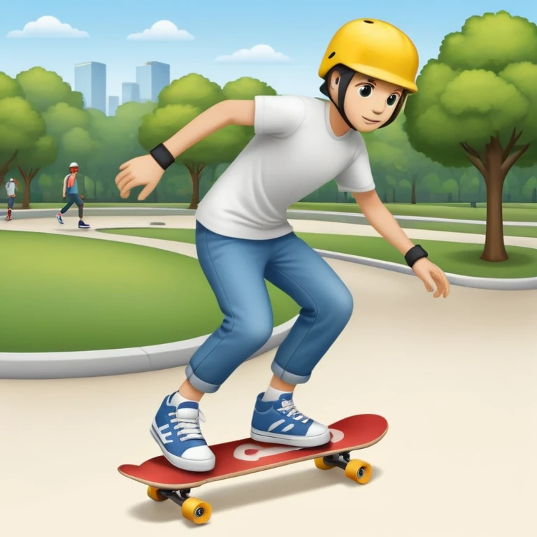 skateboarding at a park emoji