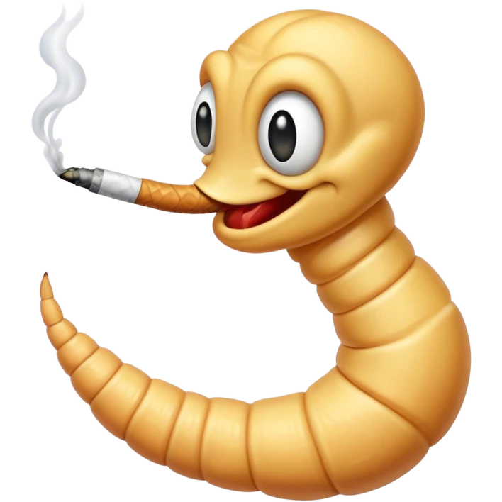Worm with a cigarette  emoji