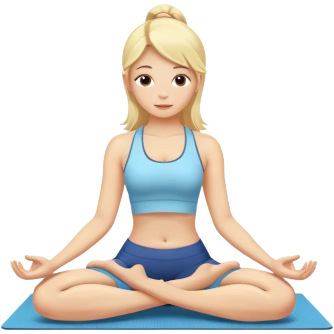 Blonde girl doing yoga emoji