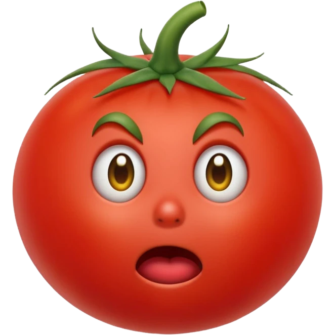 Scared tomato emoji