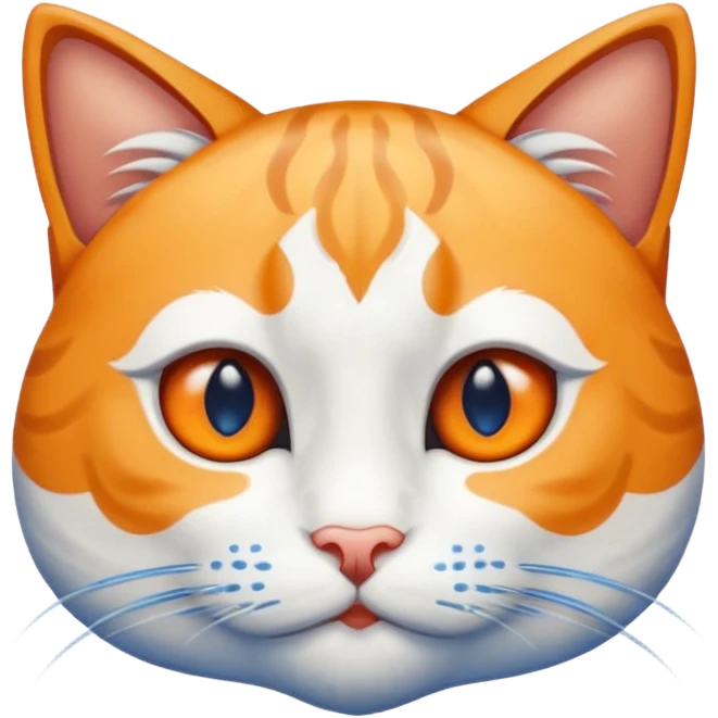 gato blanco con manchas naranjas y ojos azules emoji
