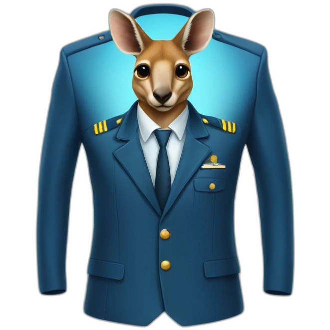 Kangaroo pilot long sleeve blue suit portrait emoji