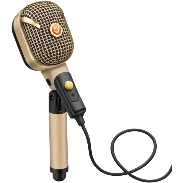 Beige clip on mic emoji