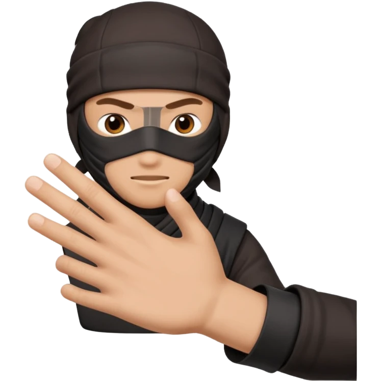 Crea un memoji con este emoji 🥷🏽 y este👈🏽  con estilo de iPhone  emoji