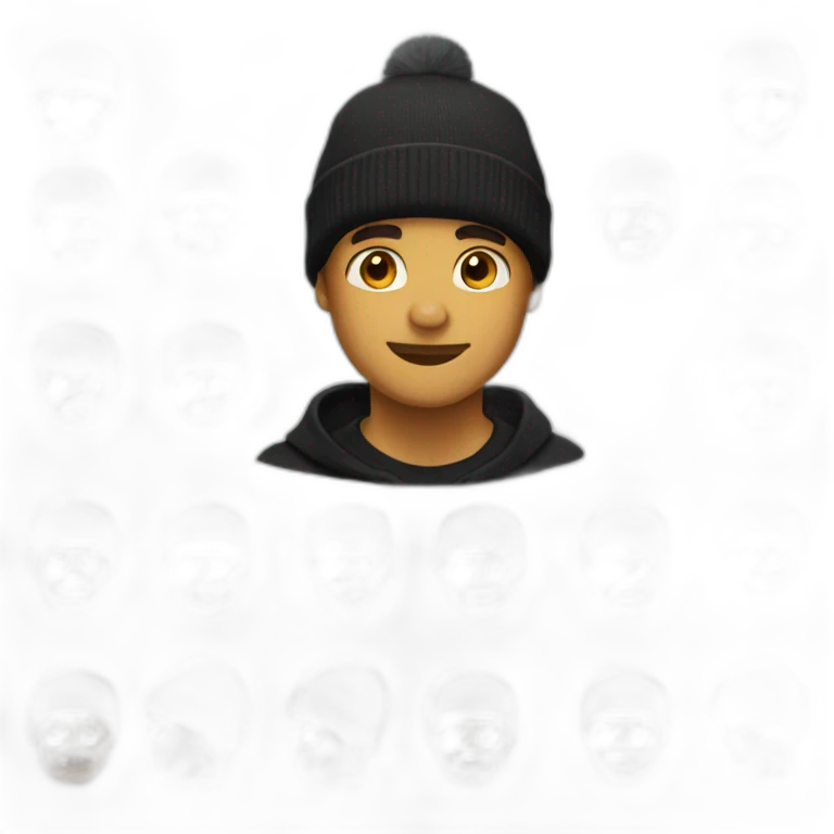 guy with black beanie emoji