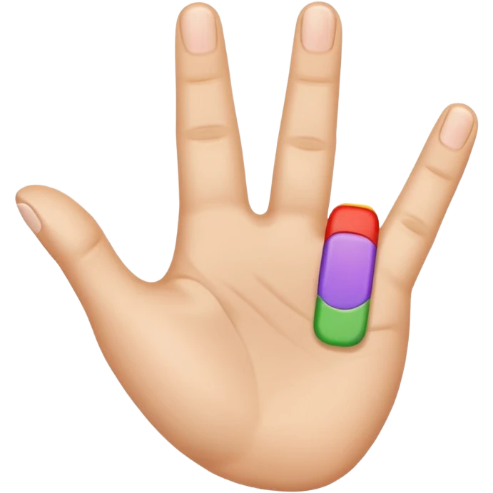 A hand resembling 👆, with the hand entering the frame from the bottom right and pointing diagonally up and left, with the thumb and index finger open and the back of the hand facing the camera. emoji
