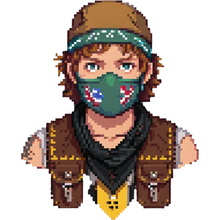 Arthur Morgan from Red Dead Redemption 2 wearing a bandana mask emoji