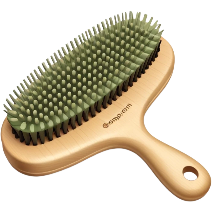 pastel olive Hairbrush emoji